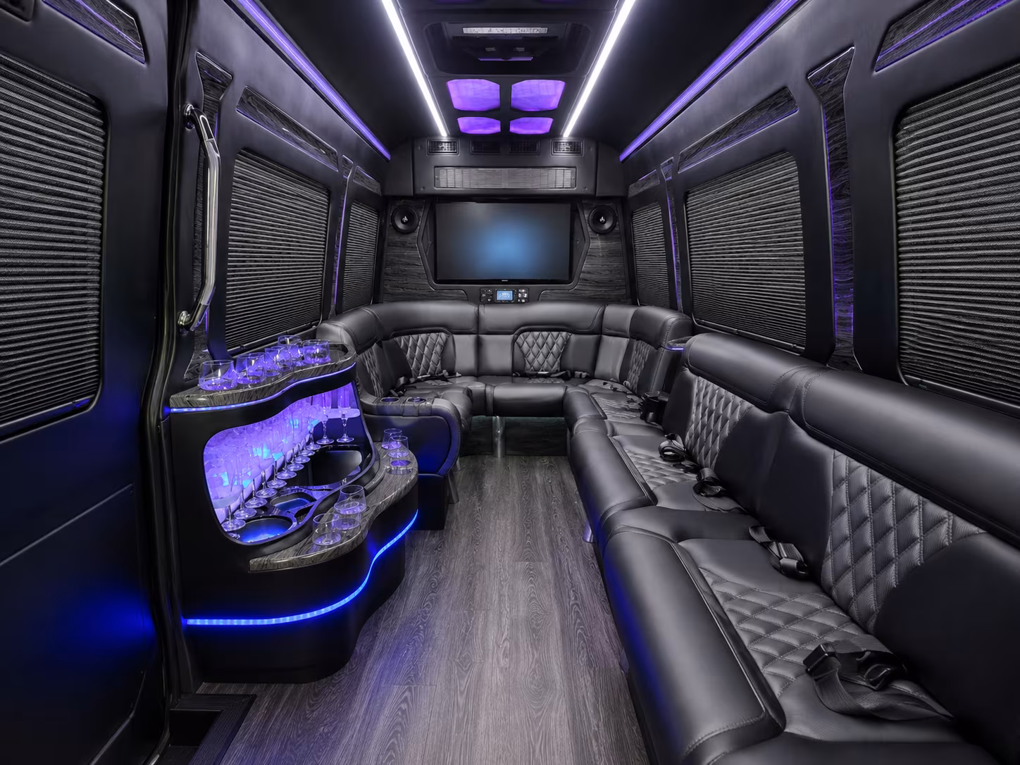 chula vista 18 passenger party bus inside